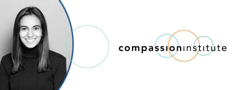 Devika Dalal featured next to the new Compassion Institute branding